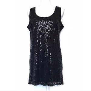 Neiman Marcus Exclusive Black Sequin Slip Dress